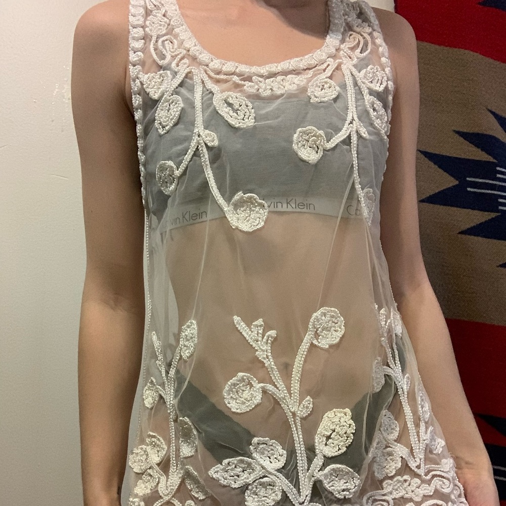 Lace see through tank